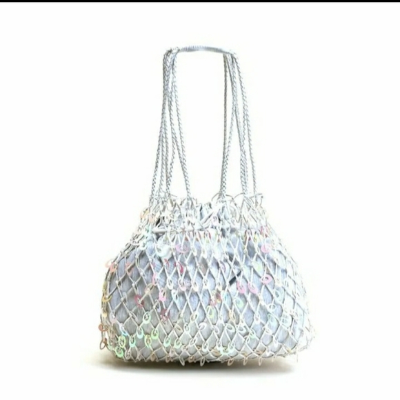 Sequin Hobo Bag in Shimmering White for that Special Occasion - Picture 2 of 14